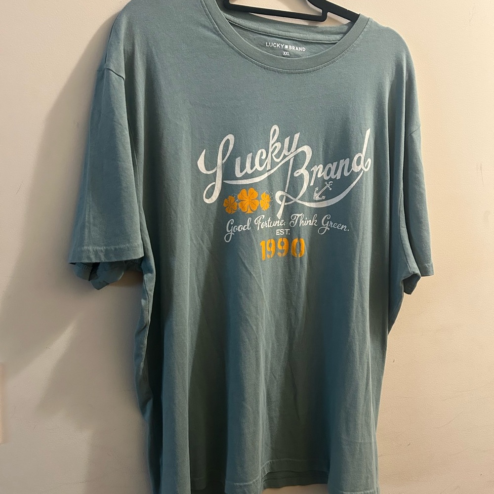 Lucky Brand Men's Blue Graphic T-Shirt. Size XXL